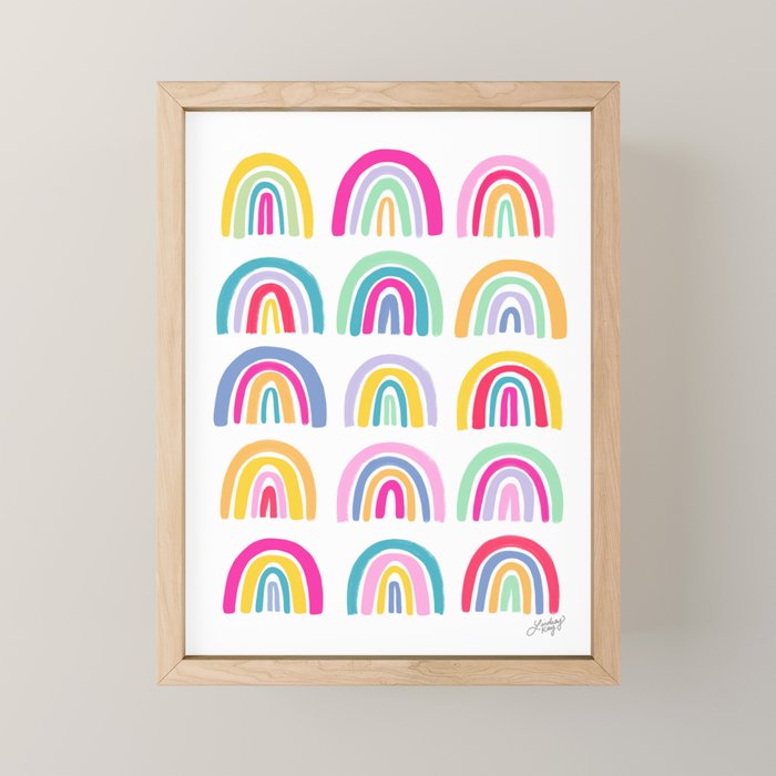 Colorful Rainbows Mini Art Print Gallery Image 1