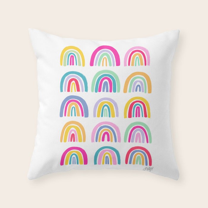 Colorful Rainbows Throw Pillow Gallery Image 6