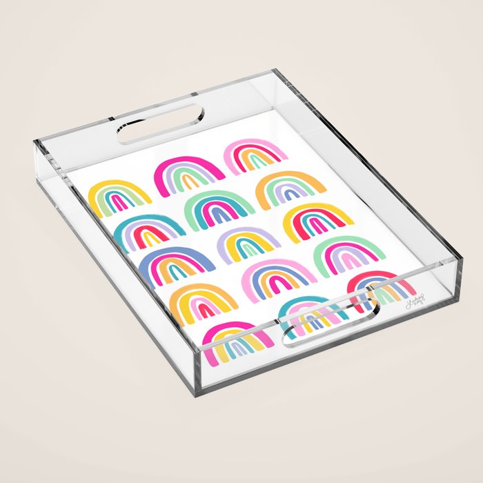 Colorful Rainbows Acrylic Tray Gallery Image 1