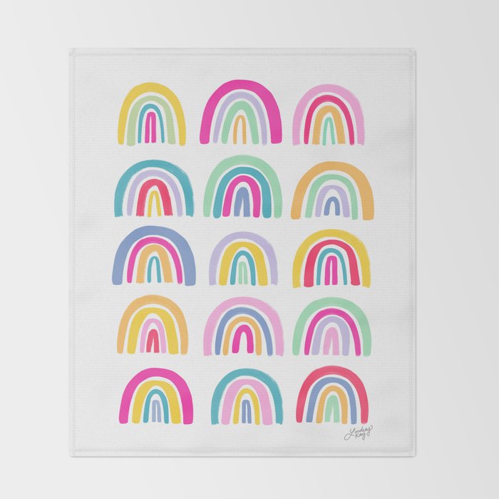 Colorful Rainbows Throw Blanket Gallery Image 2