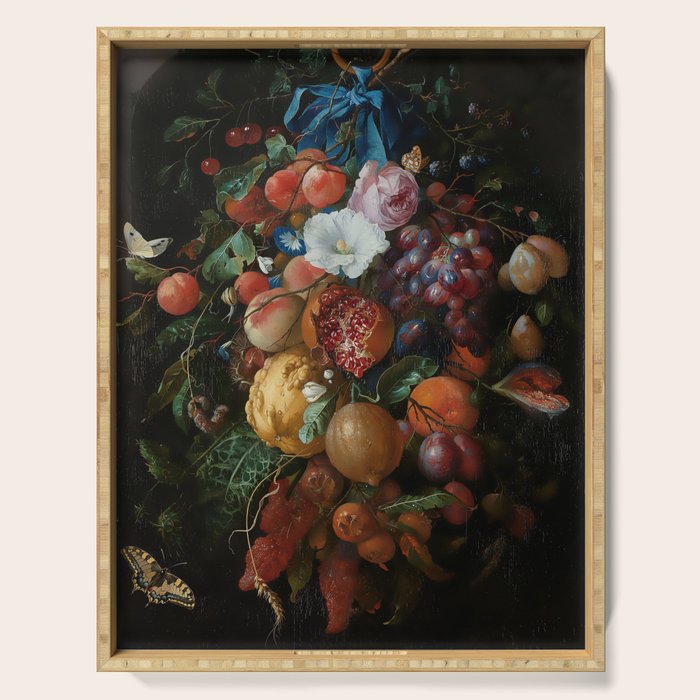Antique Botanical IV [antique painting remixed] Serving Tray Gallery Image 1