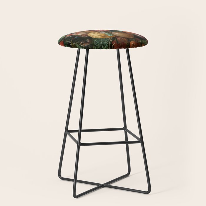 Antique Botanical IV [antique painting remixed] Stool Gallery Image 1