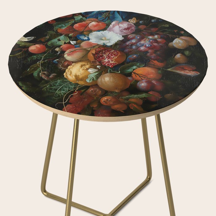 Antique Botanical IV [antique painting remixed] Side Table Gallery Image 2