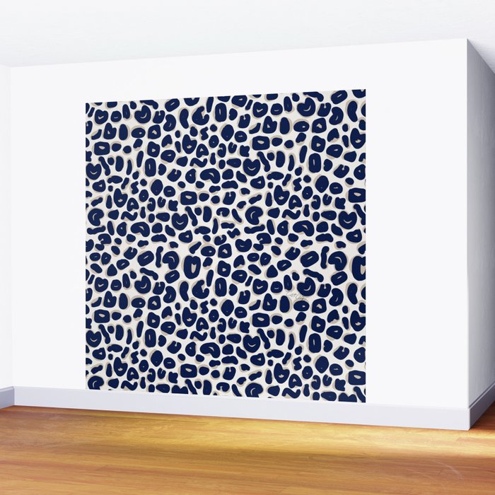 Leopard Print Abstractions - Navy Wall Mural Gallery Image 2