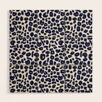 Leopard Print Abstractions - Navy Wood Wall Art Gallery Image 1