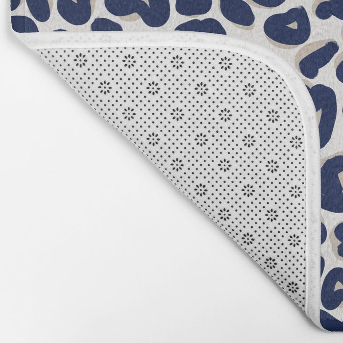 Leopard Print Abstractions - Navy Bath Mat Gallery Image 2