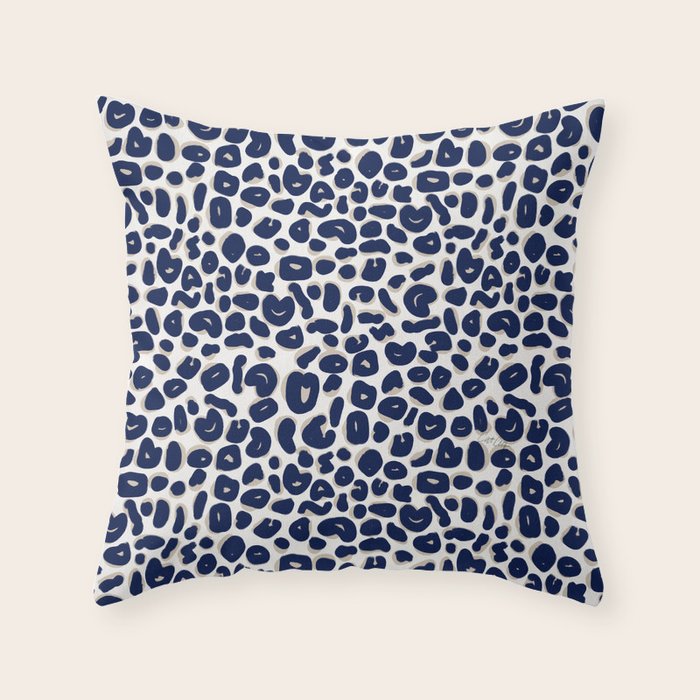 Leopard Print Abstractions - Navy Throw Pillow Gallery Image 6