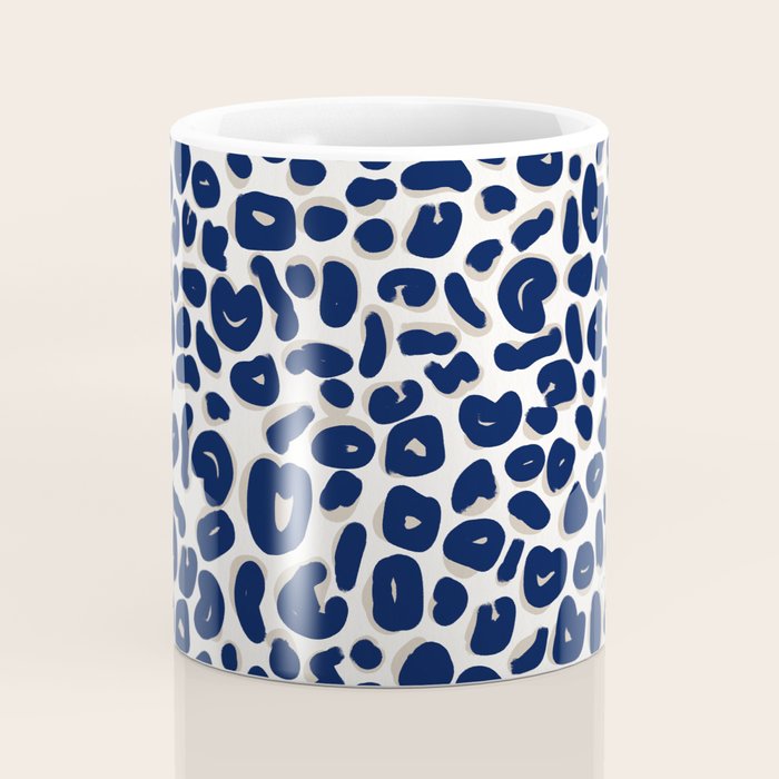 Leopard Print Abstractions - Navy Coffee Mug Gallery Image 4