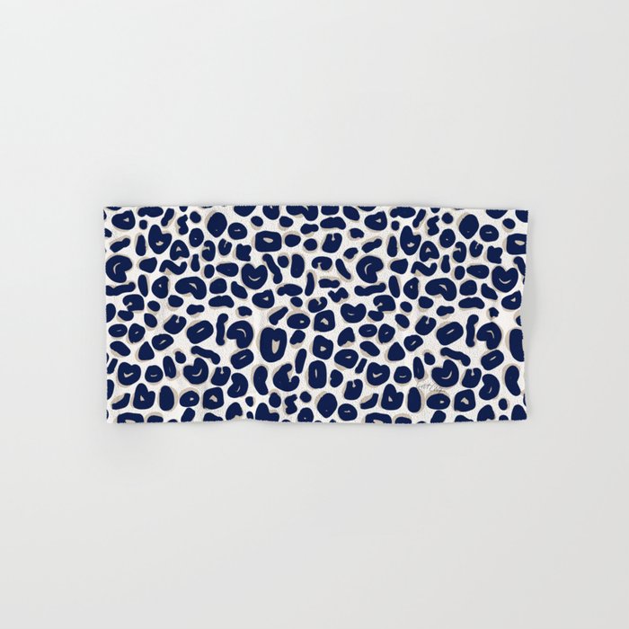Leopard Print Abstractions - Navy Bath Towel Gallery Image 1