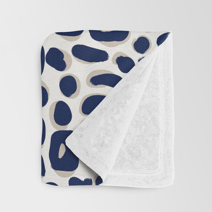 Leopard Print Abstractions - Navy Throw Blanket Gallery Image 3