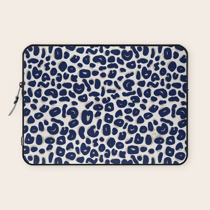 Leopard Print Abstractions - Navy Laptop Sleeve Gallery Image 1