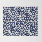 Leopard Print Abstractions - Navy Throw Blanket Gallery Image 2