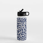 Leopard Print Abstractions - Navy Water Bottle Gallery Image 1