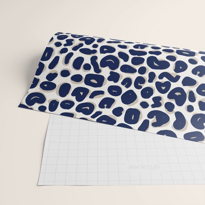 Leopard Print Abstractions - Navy Wrapping Paper Gallery Image 2