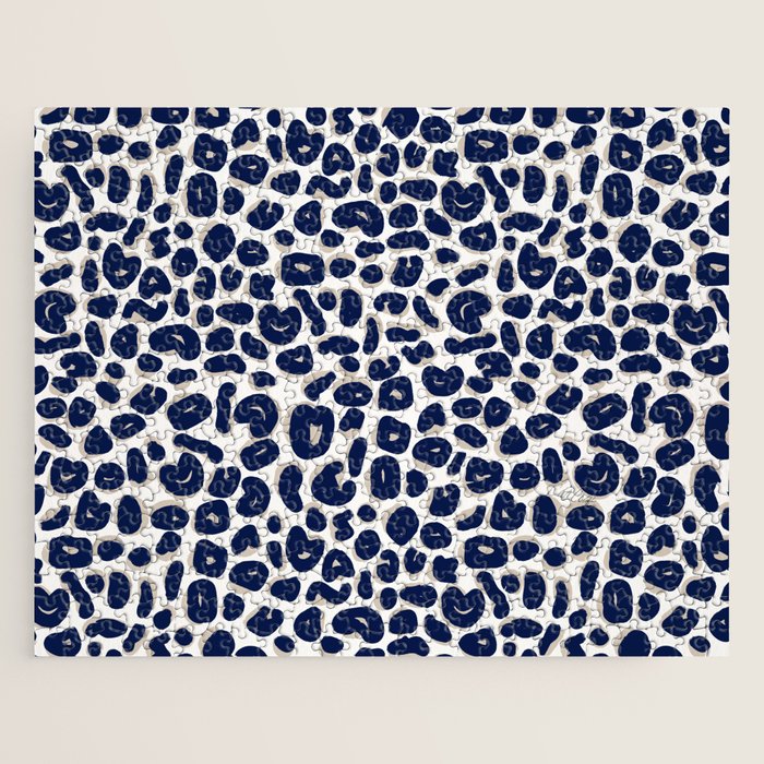 Leopard Print Abstractions - Navy Jigsaw Puzzle Gallery Image 1
