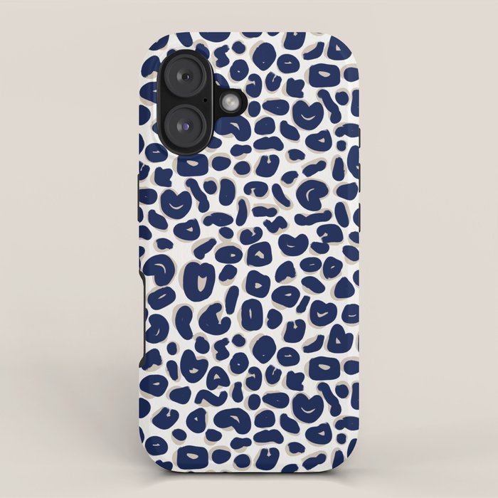 Leopard Print Abstractions - Navy iPhone Case Gallery Image 1