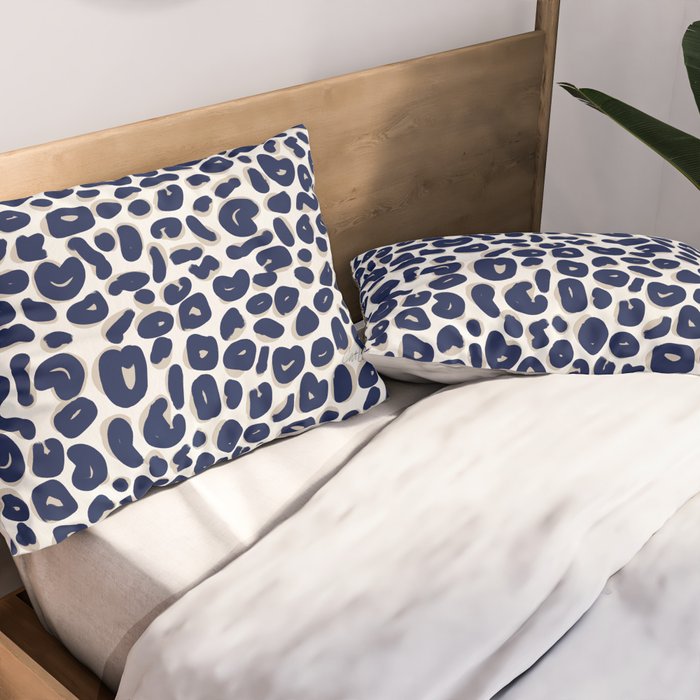 Leopard Print Abstractions - Navy Pillow Sham Gallery Image 2