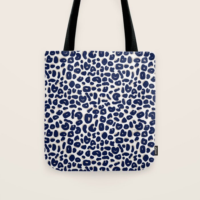 Leopard Print Abstractions - Navy Tote Bag Gallery Image 1