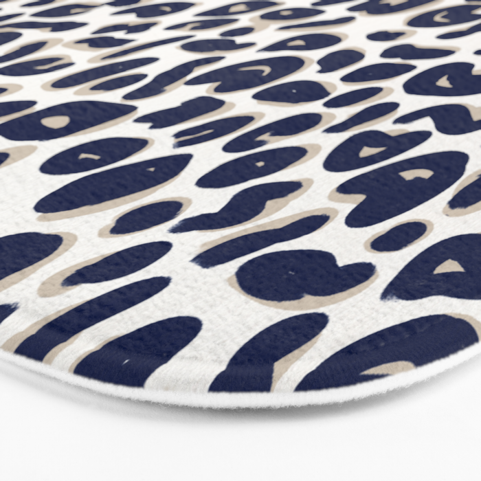 Leopard Print Abstractions - Navy Bath Mat Gallery Image 3