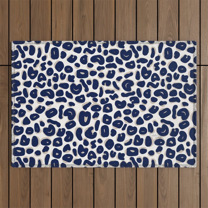 Leopard Print Abstractions - Navy Outdoor Rug Gallery Image 1