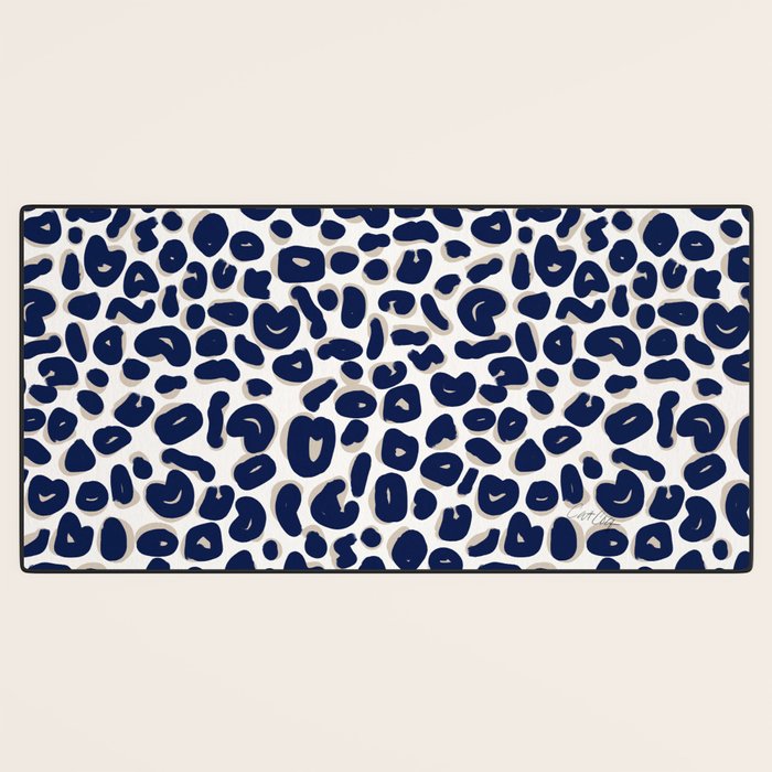 Leopard Print Abstractions - Navy Desk Mat Gallery Image 3