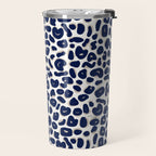 Leopard Print Abstractions - Navy Travel Mug Gallery Image 2