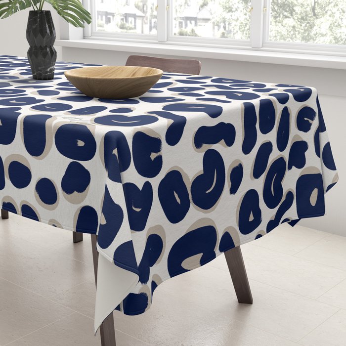Leopard Print Abstractions - Navy Tablecloth Gallery Image 3