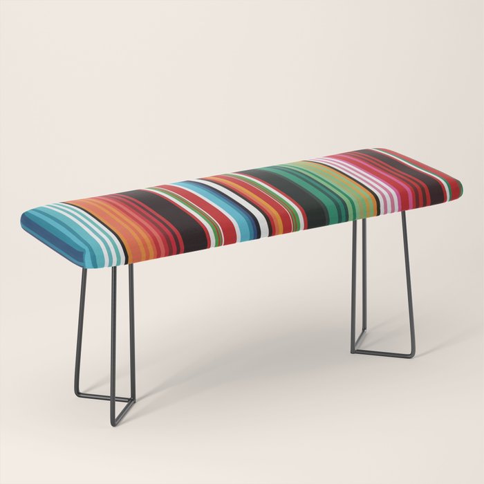 Sarape mexican blanket vibrant southwest modern serape pattern Bench Gallery Image 1