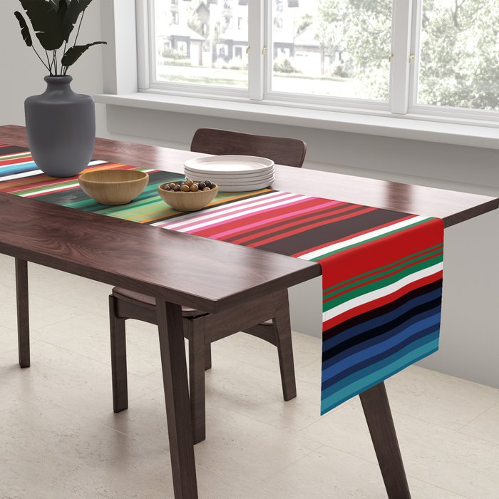 Sarape mexican blanket vibrant southwest modern serape pattern Table Runner Gallery Image 2