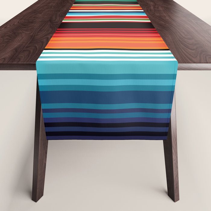 Sarape mexican blanket vibrant southwest modern serape pattern Table Runner Gallery Image 1