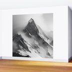 Alpine Silence - Minimalist Snowy Peak Wall Art Wall Mural Gallery Image 2
