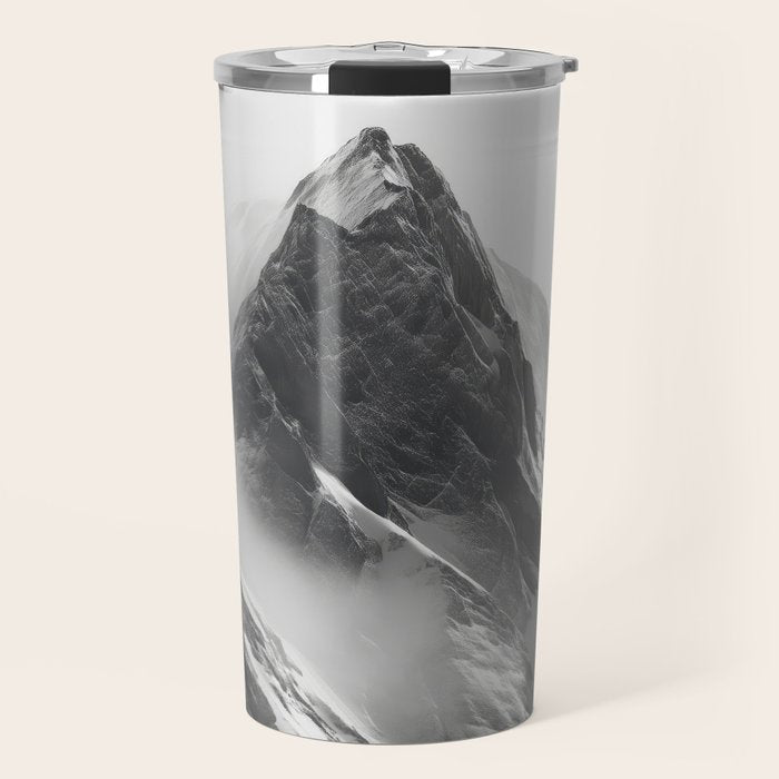 Alpine Silence - Minimalist Snowy Peak Wall Art Travel Mug Gallery Image 1