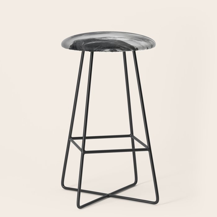 Alpine Silence - Minimalist Snowy Peak Wall Art Stool Gallery Image 1
