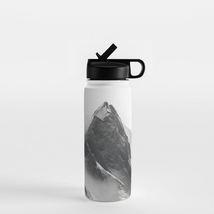 Alpine Silence - Minimalist Snowy Peak Wall Art Water Bottle Gallery Image 1