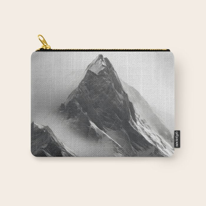 Alpine Silence - Minimalist Snowy Peak Wall Art Carry All Pouch Gallery Image 1