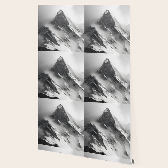 Alpine Silence - Minimalist Snowy Peak Wall Art Wallpaper Gallery Image 2