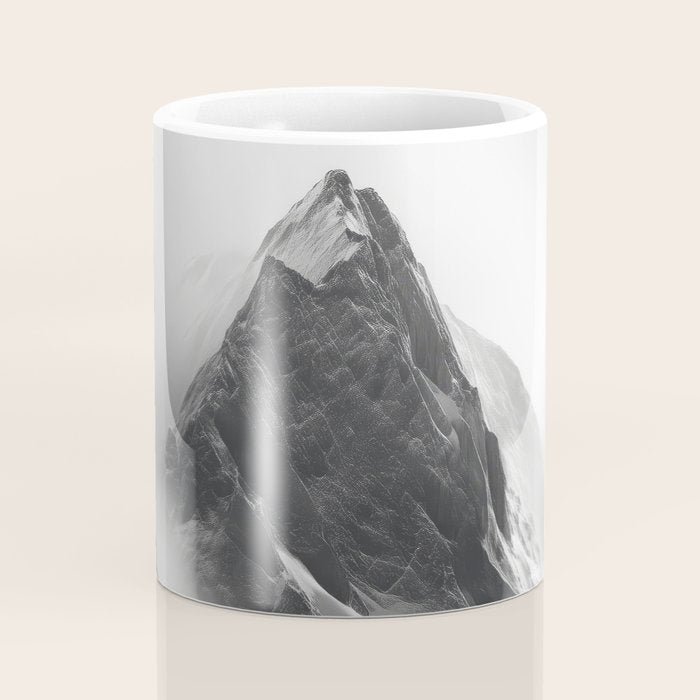 Alpine Silence - Minimalist Snowy Peak Wall Art Coffee Mug Gallery Image 4