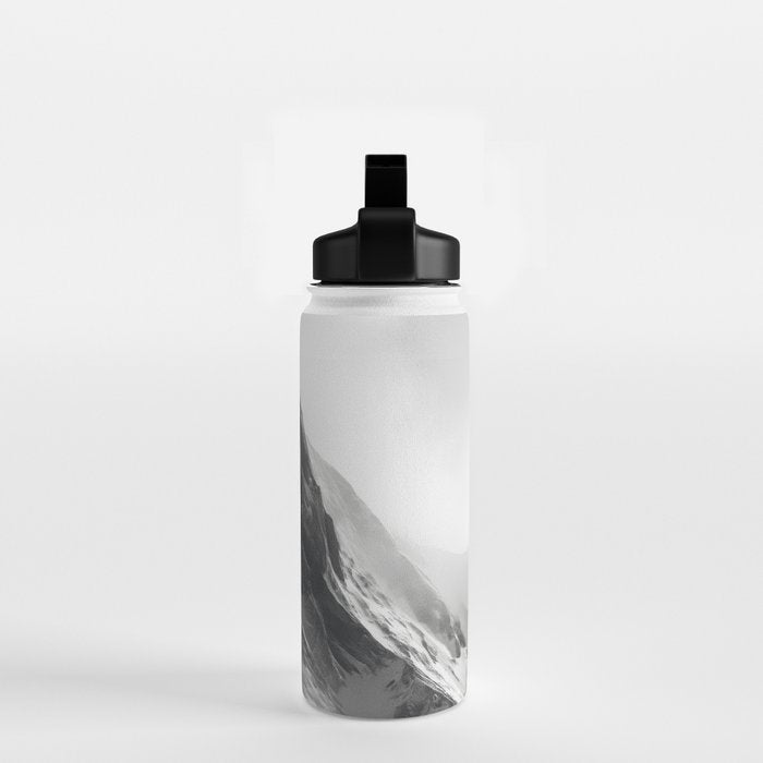 Alpine Silence - Minimalist Snowy Peak Wall Art Water Bottle Gallery Image 2