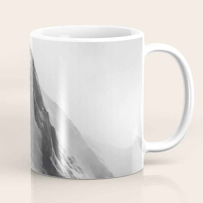 Alpine Silence - Minimalist Snowy Peak Wall Art Coffee Mug Gallery Image 1