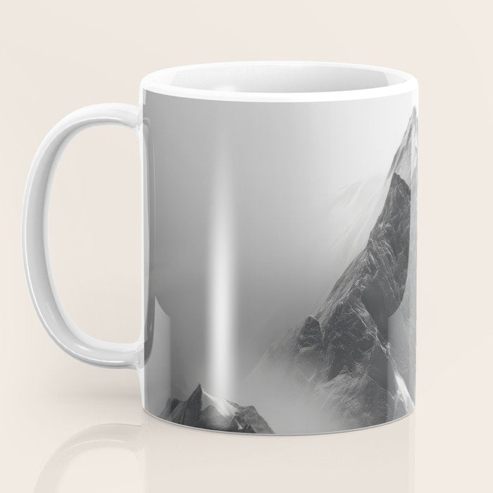 Alpine Silence - Minimalist Snowy Peak Wall Art Coffee Mug Gallery Image 3