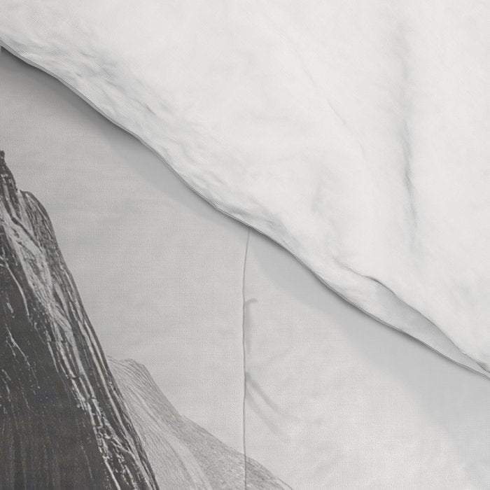 Alpine Silence - Minimalist Snowy Peak Wall Art Comforter Gallery Image 4