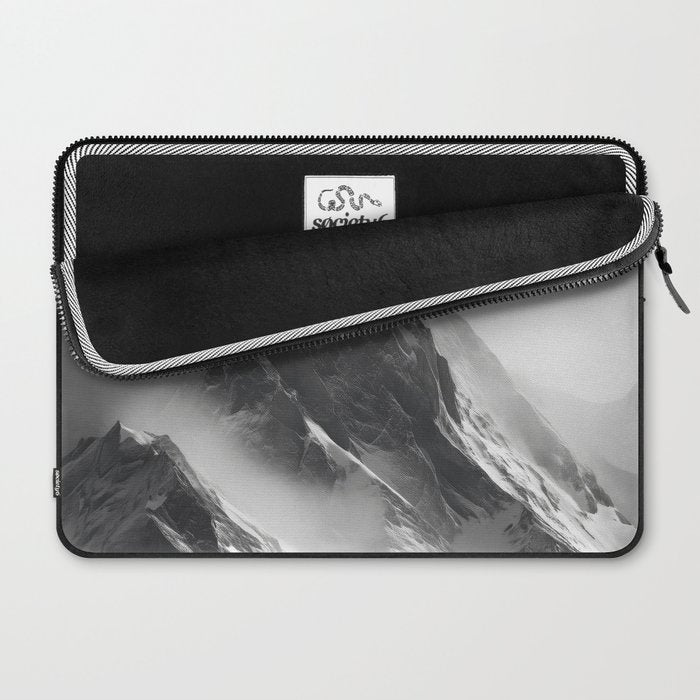 Alpine Silence - Minimalist Snowy Peak Wall Art Laptop Sleeve Gallery Image 2