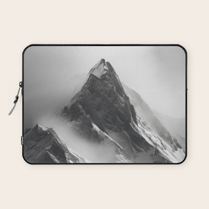 Alpine Silence - Minimalist Snowy Peak Wall Art Laptop Sleeve Gallery Image 1