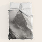 Alpine Silence - Minimalist Snowy Peak Wall Art Duvet Cover Gallery Image 6