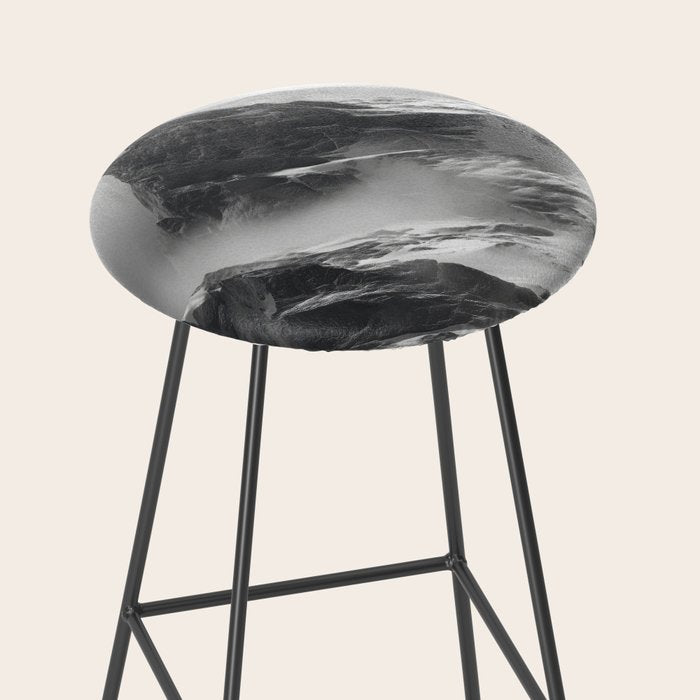 Alpine Silence - Minimalist Snowy Peak Wall Art Stool Gallery Image 2
