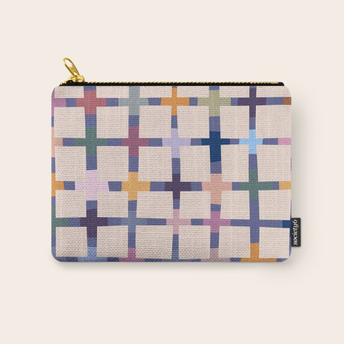 Colorful Patterned Grid II Carry All Pouch Gallery Image 1