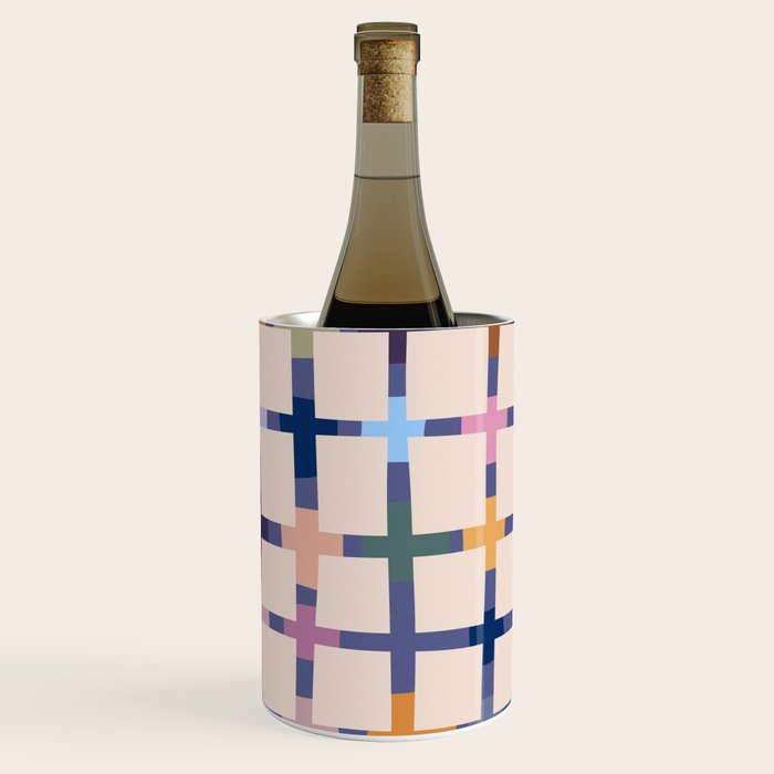 Colorful Patterned Grid II Wine Chiller Gallery Image 3