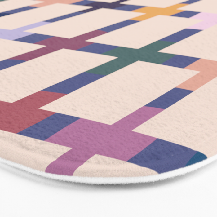 Colorful Patterned Grid II Bath Mat Gallery Image 3