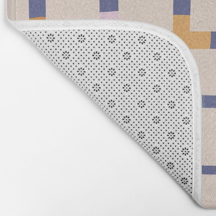 Colorful Patterned Grid II Bath Mat Gallery Image 2
