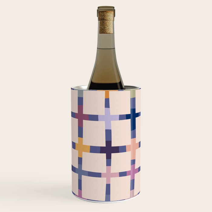 Colorful Patterned Grid II Wine Chiller Gallery Image 1